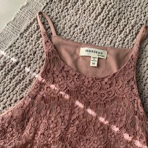 Pink Lace Tank Top